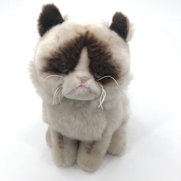 Gund Grumpy Cat Plush Stuffed Animal Sitting Gray Grey Eyes Siamese Himalayan 9" - Picture 1 of 9